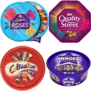 🔥🔥Our Best Seller is Back（Just  £1.99 !）🔥🔥：Chocolate Tubs Bundle – 5-Pack of Heroes, Roses, Celebrations, Quality Street & Chocolate Orange