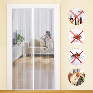 MYCARBON Fly Screen Door Keep Insects Out Mosquito Door Screen Without Drilling Top-to-Bottom Seal Automatically. Keep Away from Mosquitoes Curtain for Balcony Sliding Doors Living Room 90 * 210cm