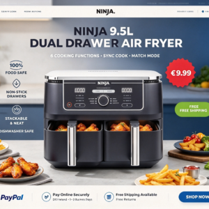 Ninja 9.5L Dual Air Fryer | 6-in-1 · Twin Drawers · 🔥 Deal Ending Soon